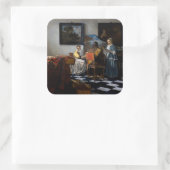 Johannes Vermeer - concert Vierkante Sticker (Tas)