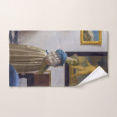 Johannes Vermeer - Dame die bij een maagdenvaag st Bad Handdoek (Handdoek)