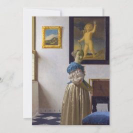 Johannes Vermeer - Dame die bij een maagdenvaag st Kaart
