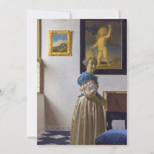 Johannes Vermeer - Dame die bij een maagdenvaag st Kaart