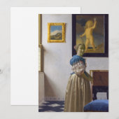 Johannes Vermeer - Dame die bij een maagdenvaag st Kaart (Voorkant / Achterkant)