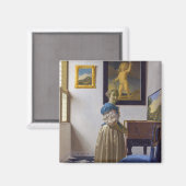 Johannes Vermeer - Dame die bij een maagdenvaag st Magneet (Voorkant / Achterkant)