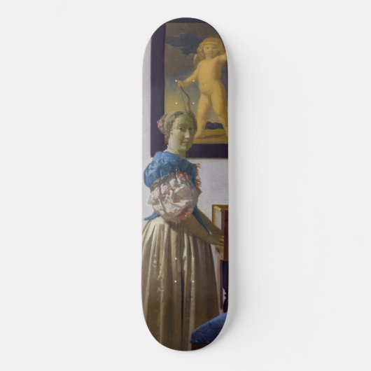 Johannes Vermeer - Dame die bij een maagdenvaag st Persoonlijk Skateboard (Voorkant)
