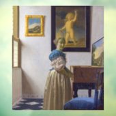 Johannes Vermeer - Dame die bij een maagdenvaag st Raamsticker (Vel 3)