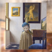 Johannes Vermeer - Dame die bij een maagdenvaag st Raamsticker (Vel 2)