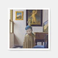 Johannes Vermeer - Dame die bij een maagdenvaag st
