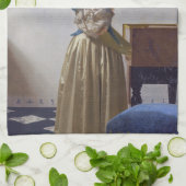 Johannes Vermeer - Dame die bij een maagdenvaag st Theedoek (Gevouwen)