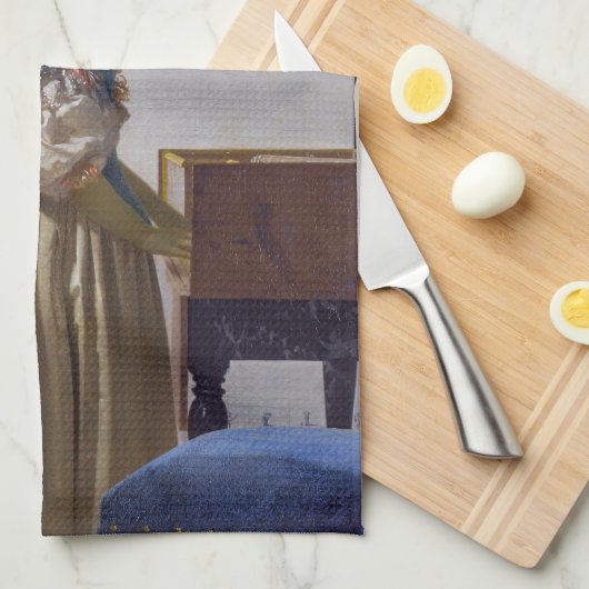 Johannes Vermeer - Dame die bij een maagdenvaag st Theedoek (Quarter Fold)