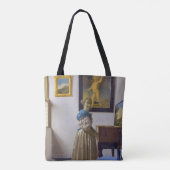 Johannes Vermeer - Dame die bij een maagdenvaag st Tote Bag (Achterkant)