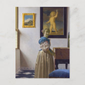 Johannes Vermeer - Dame staand aan een virginaal Briefkaart (Voorkant)