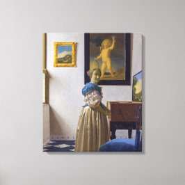 Johannes Vermeer - Dame staande bij een virginaal Canvas Afdruk