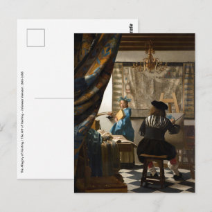 Johannes Vermeer - De Allegorie van de Schilderkun Briefkaart