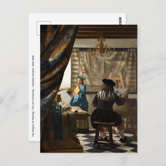 Johannes Vermeer - De Allegorie van de Schilderkun Briefkaart (Voorkant / Achterkant)