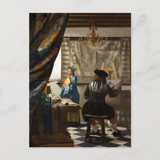 Johannes Vermeer - De Allegorie van de Schilderkun Briefkaart (Voorkant)