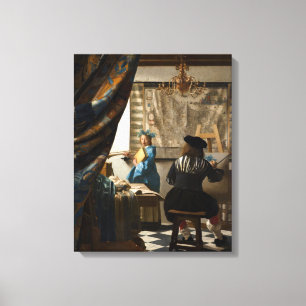 Johannes Vermeer - De Allegorie van de Schilderkun Canvas Afdruk