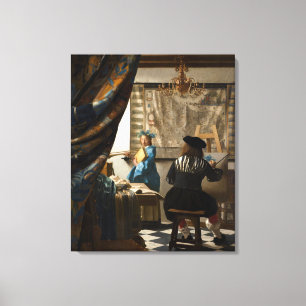 Johannes Vermeer - De Allegorie van de Schilderkun Canvas Afdruk