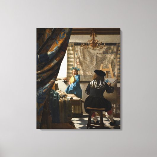 Johannes Vermeer - De Allegorie van de Schilderkun Canvas Afdruk (Voorkant)