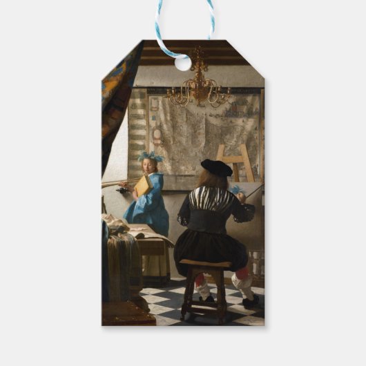 Johannes Vermeer - De Allegory of Painting Cadeaulabel (Voorkant)
