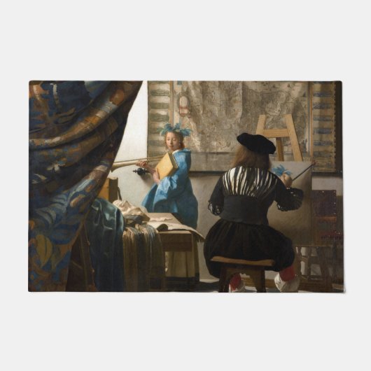 Johannes Vermeer - De Allegory of Painting Deurmat (Voorkant)