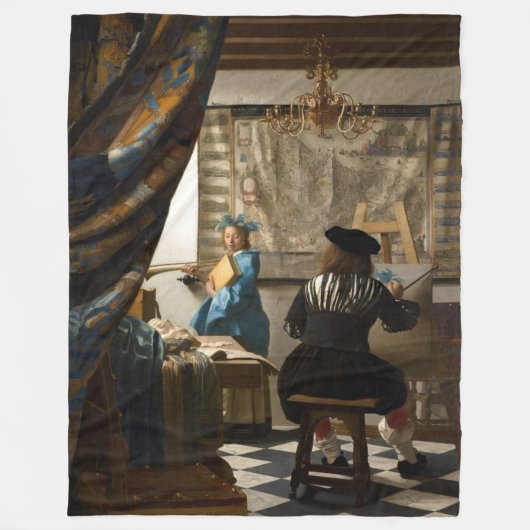 Johannes Vermeer - De Allegory of Painting Fleece Deken (Voorkant)