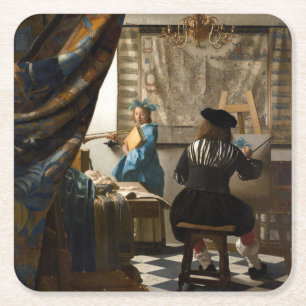 Johannes Vermeer - De Allegory of Painting Kartonnen Onderzetters