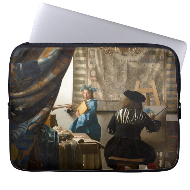 Johannes Vermeer - De Allegory of Painting Laptop Sleeve (Voorkant)