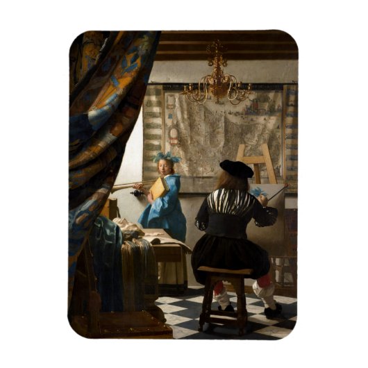 Johannes Vermeer - De Allegory of Painting Magneet (Verticaal)
