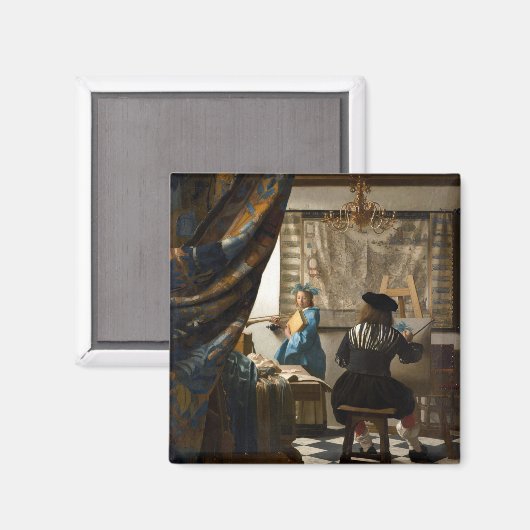 Johannes Vermeer - De Allegory of Painting Magneet (Voorkant / Achterkant)