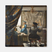Johannes Vermeer - De Allegory of Painting Magneet (Voorkant)