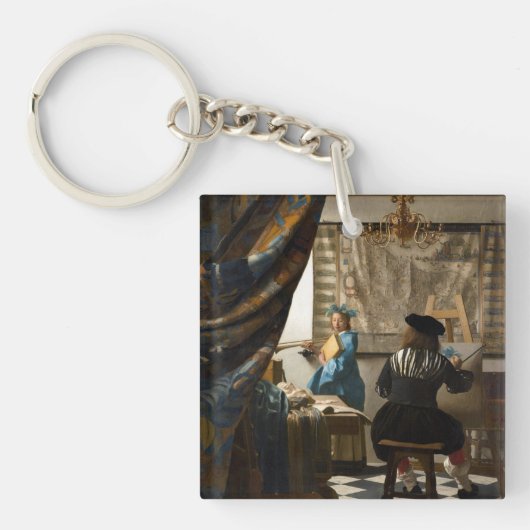 Johannes Vermeer - De Allegory of Painting Sleutelhanger (Voorkant)