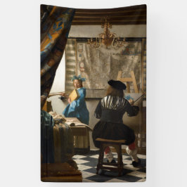 Johannes Vermeer - De Allegory of Painting Spandoek