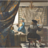 Johannes Vermeer - De Allegory of Painting Sticker (Voorkant)