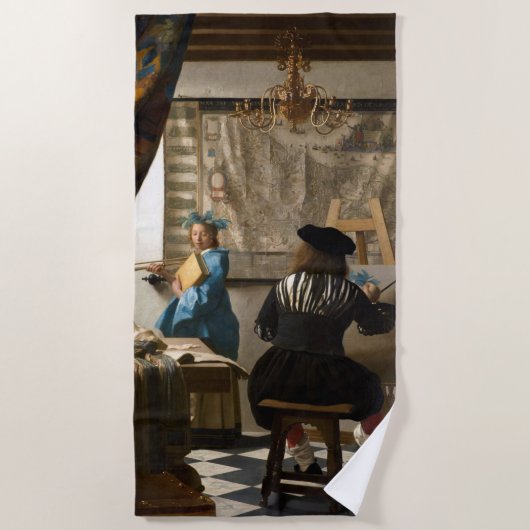 Johannes Vermeer - De Allegory of Painting Strandlaken (Voorkant)