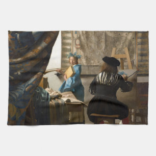 Johannes Vermeer - De Allegory of Painting Theedoek