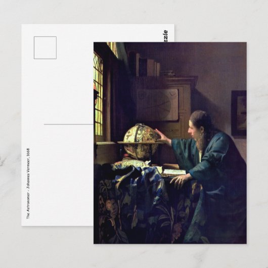 Johannes Vermeer - De Astronomer Briefkaart (Voorkant / Achterkant)