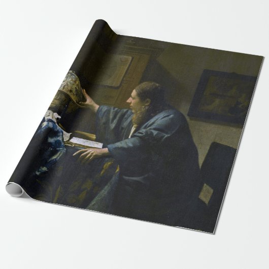 Johannes Vermeer - De Astronomer Cadeaupapier (Uitgerold)
