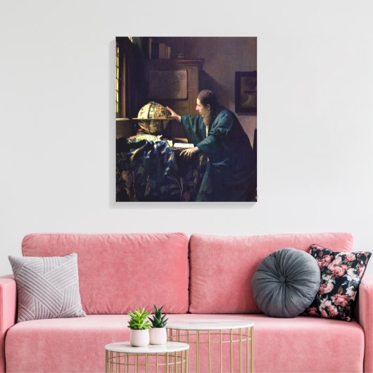 Johannes Vermeer - De Astronomer Canvas Afdruk (Insitu (Woonkamer))