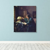 Johannes Vermeer - De Astronomer Canvas Afdruk (Insitu (Houten vloer))