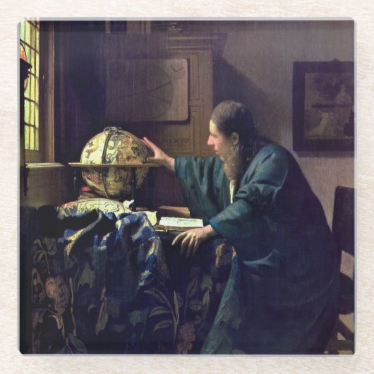 Johannes Vermeer - De Astronomer Glazen Onderzetter (Voorkant)