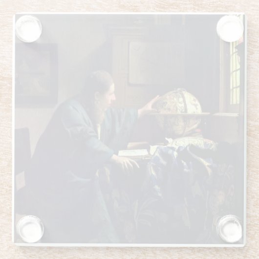 Johannes Vermeer - De Astronomer Glazen Onderzetter (Achterkant)