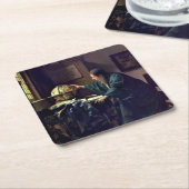 Johannes Vermeer - De Astronomer Kartonnen Onderzetters (Schuin)