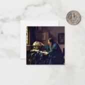 Johannes Vermeer - De Astronomer Notitiekaartje (Voorkant / Achterkant in situ)