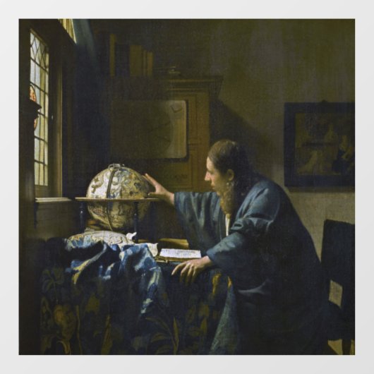 Johannes Vermeer - De Astronomer Raamsticker (Vel)