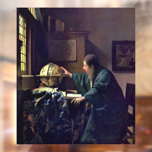 Johannes Vermeer - De Astronomer Raamsticker (Vel 2)