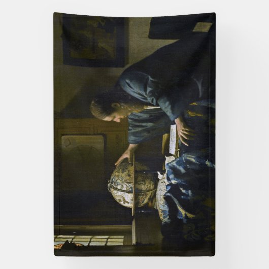 Johannes Vermeer - De Astronomer Spandoek (Verticaal)