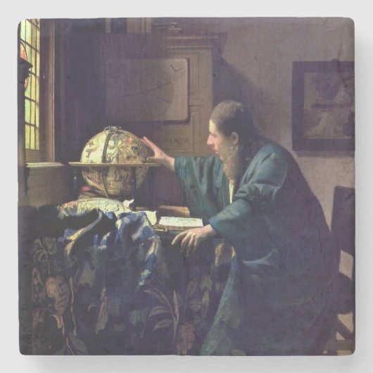 Johannes Vermeer - De Astronomer Stenen Onderzetter (Voorkant)
