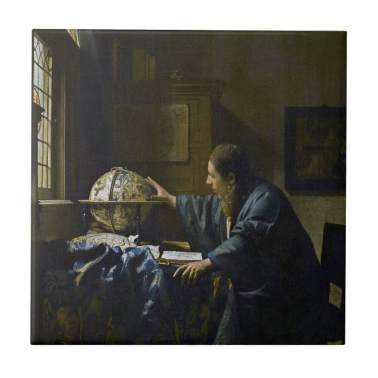 Johannes Vermeer - De Astronomer Tegeltje (Voorkant)