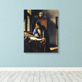 Johannes Vermeer - De Geograaf Canvas Afdruk (Insitu (Houten vloer))