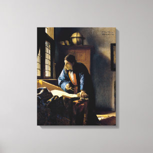 Johannes Vermeer - De Geograaf Canvas Afdruk