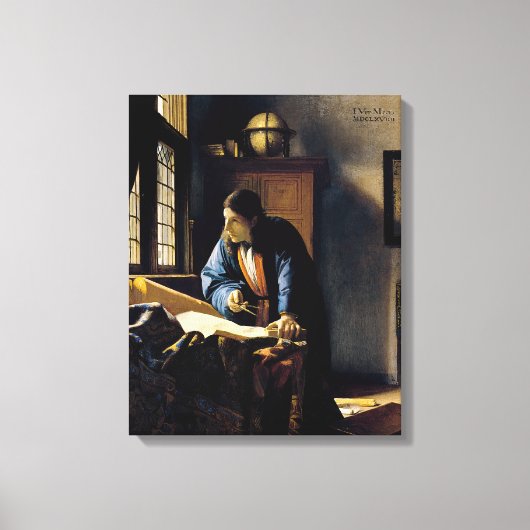 Johannes Vermeer - De Geograaf Canvas Afdruk (Voorkant)
